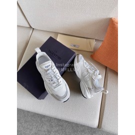 Valentino Autumn Winter Couple Color Matching Sneakers White