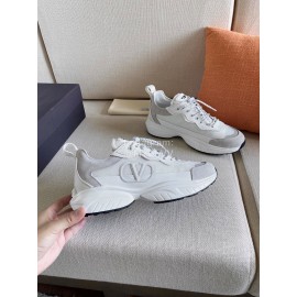 Valentino Autumn Winter Couple Color Matching Sneakers White