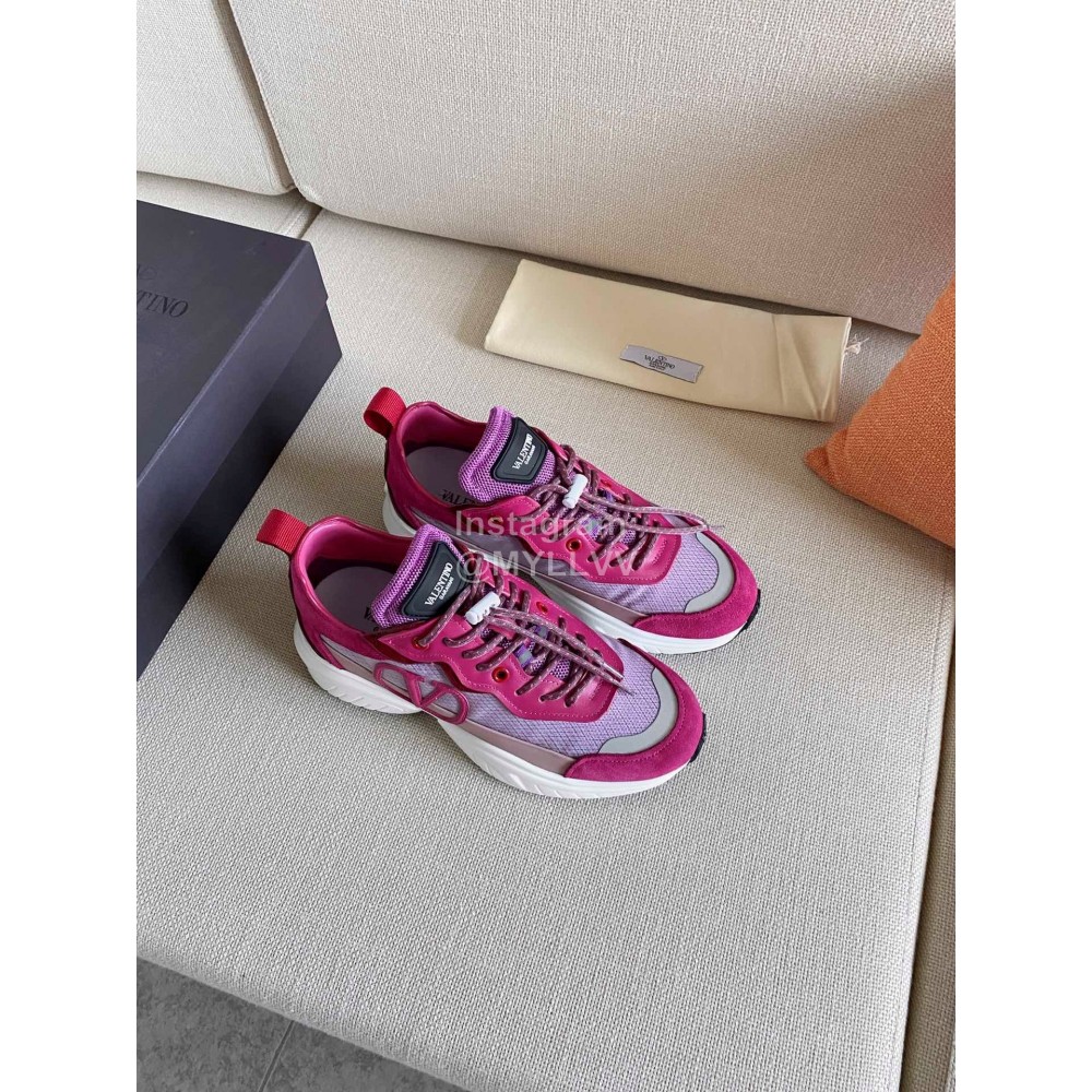 Valentino Autumn Winter Couple Color Matching Sneakers Purple