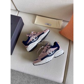 Valentino Autumn Winter Couple Color Matching Pink Sneakers