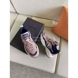 Valentino Autumn Winter Couple Color Matching Pink Sneakers