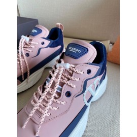Valentino Autumn Winter Couple Color Matching Pink Sneakers