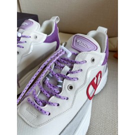 Valentino Autumn Winter Couple Color Matching Purple Sneakers