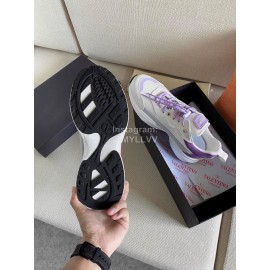 Valentino Autumn Winter Couple Color Matching Purple Sneakers