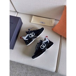 Valentino Autumn Winter Couple Color Matching Sneakers Black
