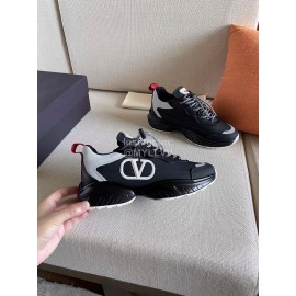 Valentino Autumn Winter Couple Color Matching Sneakers Black