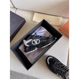 Valentino Autumn Winter Couple Color Matching Sneakers Black
