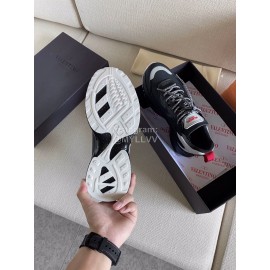 Valentino Autumn Winter Couple Color Matching Sneakers Black