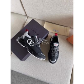 Valentino Autumn Winter Couple Color Matching Sneakers Black