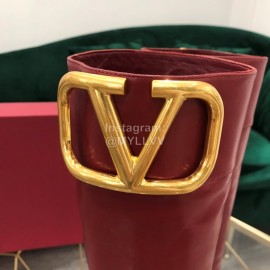 Valentino Fashion Calf High Heeled Long Boots For Women Red
