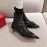 Valentino New Patent Leather Pointed High Heeled Boots Black