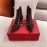 Valentino New Patent Leather Pointed High Heeled Boots Wine Red