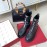 Valentino Fashion Rivet Black Leather Locomotive Boots