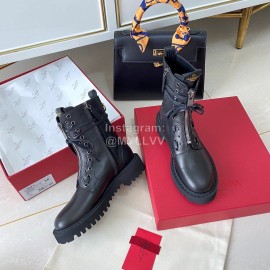 Valentino Fashion Rivet Black Leather Locomotive Boots