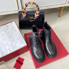 Valentino Black Fashion Leather Short Boots For Women
