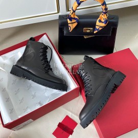 Valentino Black Fashion Leather Short Boots For Women