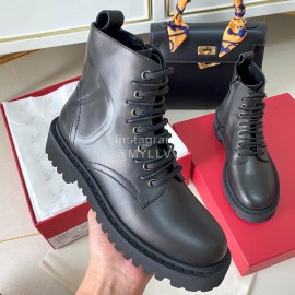 Valentino Black Fashion Leather Short Boots For Women