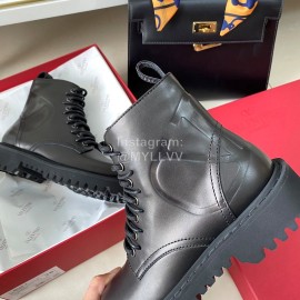 Valentino Black Fashion Leather Short Boots For Women