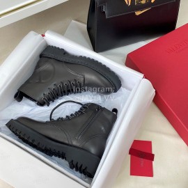 Valentino Black Fashion Leather Short Boots For Women