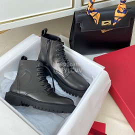 Valentino Black Fashion Leather Short Boots For Women