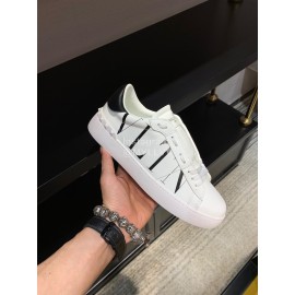 Valentino Simple Letter Print Casual Shoes White