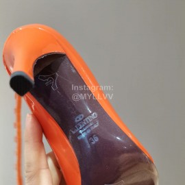 Valentino New Rivet Sheepskin High Heels Orange