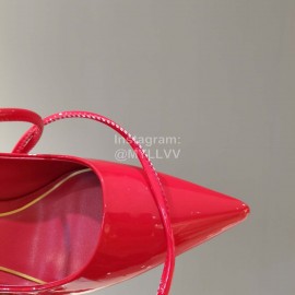 Valentino New Rivet Sheepskin High Heels Red