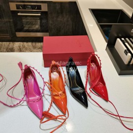 Valentino New Rivet Sheepskin High Heels Red