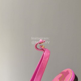 Valentino New Tassel Sheepskin Flat Heel Sandals For Women Rose Red