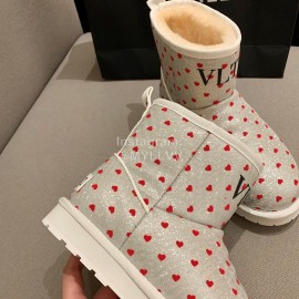 Valentino Fall Winter Love Pattern Wool Boots For Women