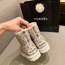 Valentino Fall Winter Love Pattern Wool Boots For Women