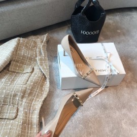 Valentino Rivet Patent Leather Pointed High Heels For Women Pink