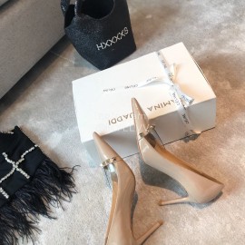 Valentino Rivet Patent Leather Pointed High Heels For Women Pink