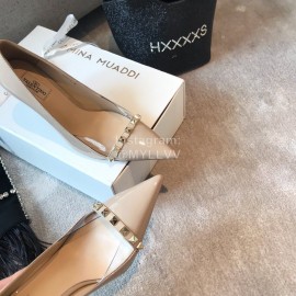 Valentino Rivet Patent Leather Pointed High Heels For Women Pink