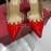 Valentino Classic Leather Rivet High Heel Sandals Red