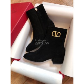 Valentino Autumn Winter New Black Leather Women Boots