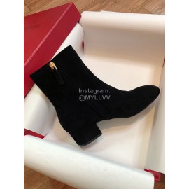 Valentino Autumn Winter New Black Leather Women Boots