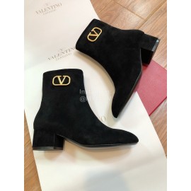 Valentino Autumn Winter New Black Leather Women Boots