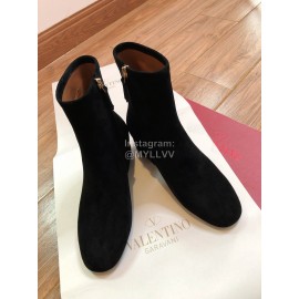 Valentino Autumn Winter New Black Leather Women Boots