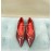 Valentino Fine Chain Pointed Leather Flat Shoes Wine Red