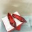Valentino Fine Chain Pointed Leather Flat Shoes Wine Red