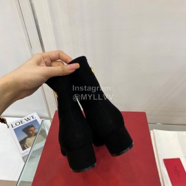 Valentino Autumn Winter Black Suede High Heel Short Boots