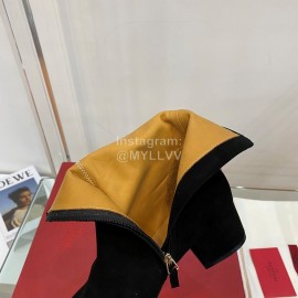 Valentino Autumn Winter Black Suede High Heel Short Boots
