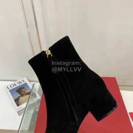 Valentino Autumn Winter Black Suede High Heel Short Boots