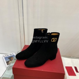 Valentino Autumn Winter Black Suede High Heel Short Boots