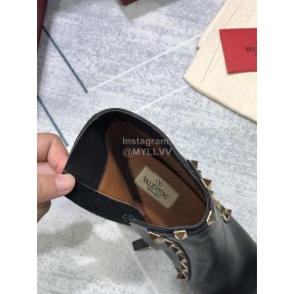 Valentino Calf Leather Pointed High Heel Boots Black