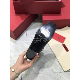 Valentino Black Split Grain Cowhide High Heel Boots