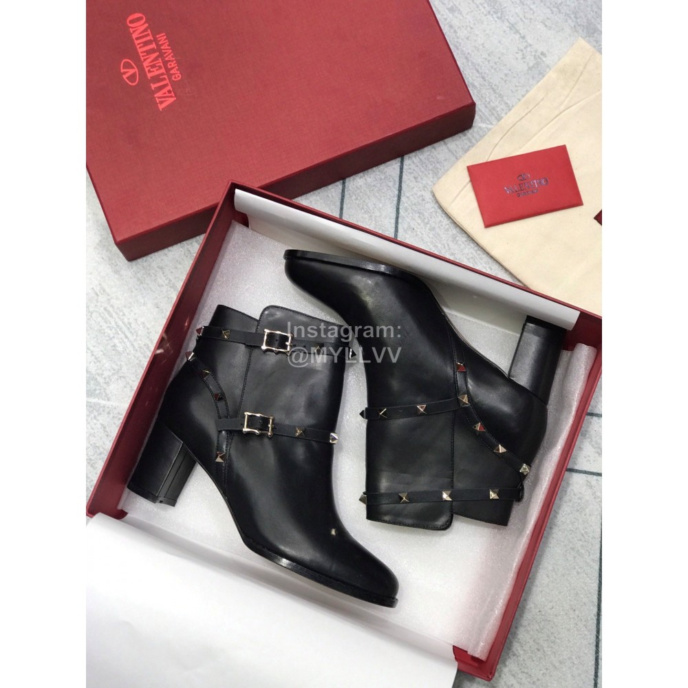 Valentino Black Calf High Heeled Boots For Women