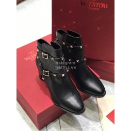Valentino Black Calf High Heeled Boots For Women