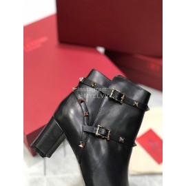 Valentino Black Calf High Heeled Boots For Women